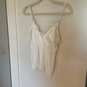 Sonia Rykiel silk cream camisole size M. Crystal SR detail. Exquisite.